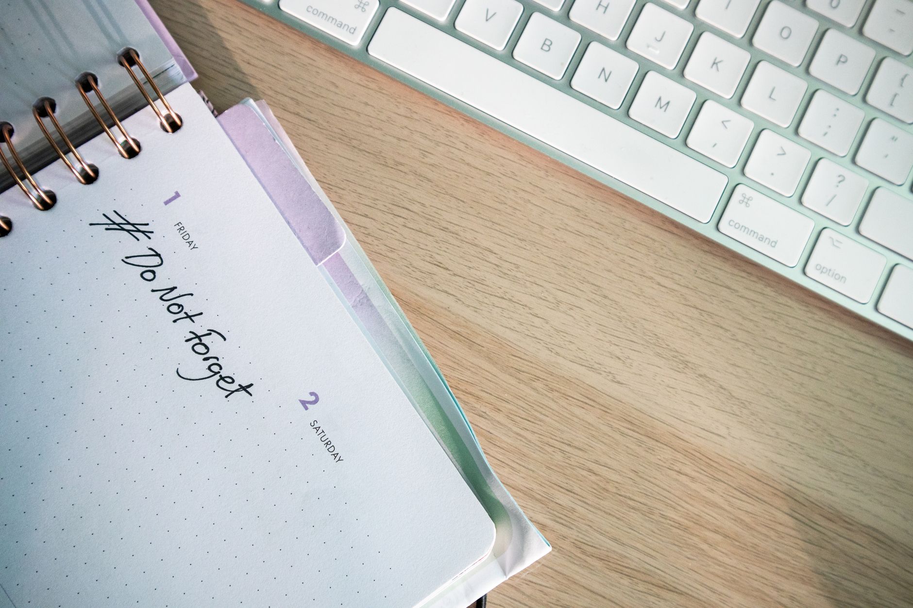 Planning calendar and notebook
